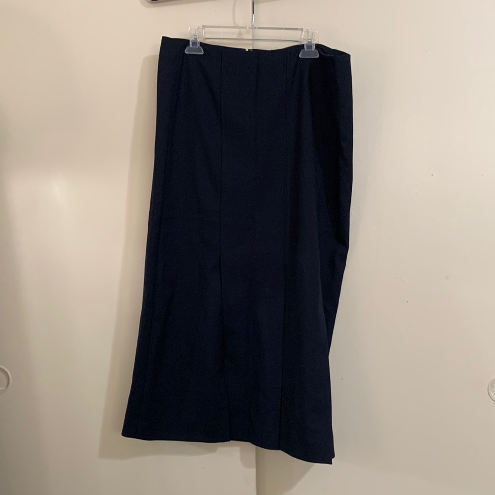 Jason Wu midi navy skirt with two slits